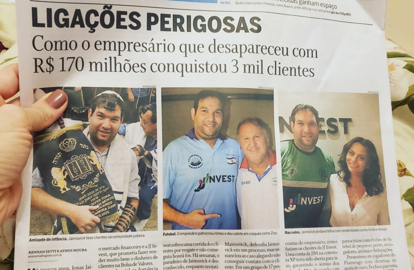 An article in O Globo, one of Brazil's largest newspapers, on Jonas Jaimovick. (photo credit: WHATSAPP)