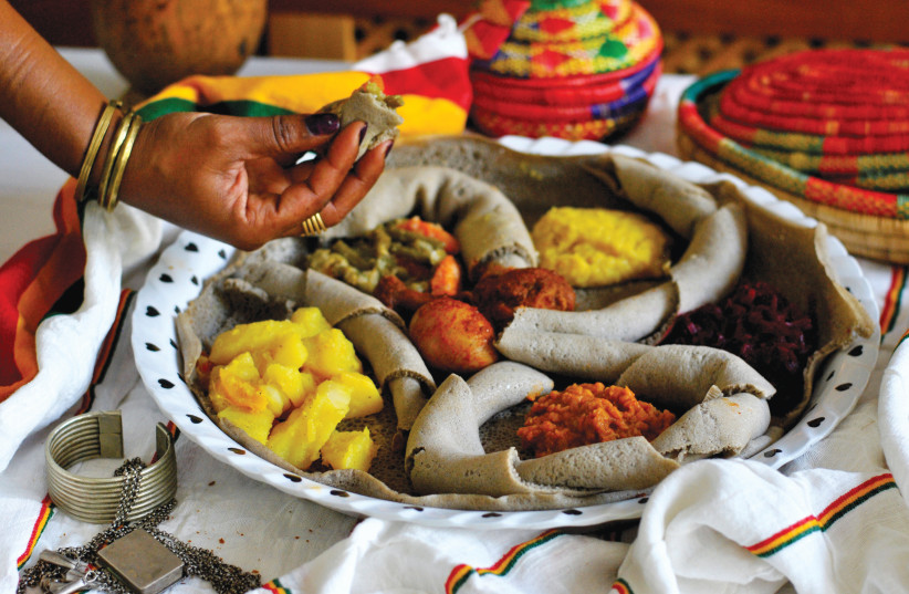 The wonders of Ethiopian cuisine (photo credit: PASCALE PEREZ-RUBIN)