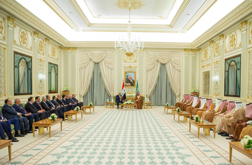 Saudi Arabia's Crown Prince Mohammed bin Salman meets with Iraq's Prime Minister Adel Abdul Mahdi in Riyadh (photo credit: REUTERS)