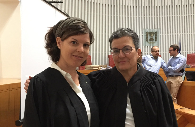 ATTORNEYS NITZAN CASPI-SHILONI (left) and Susan Weiss after a Supreme Court hearing. (photo credit: RACHEL STOMEL)