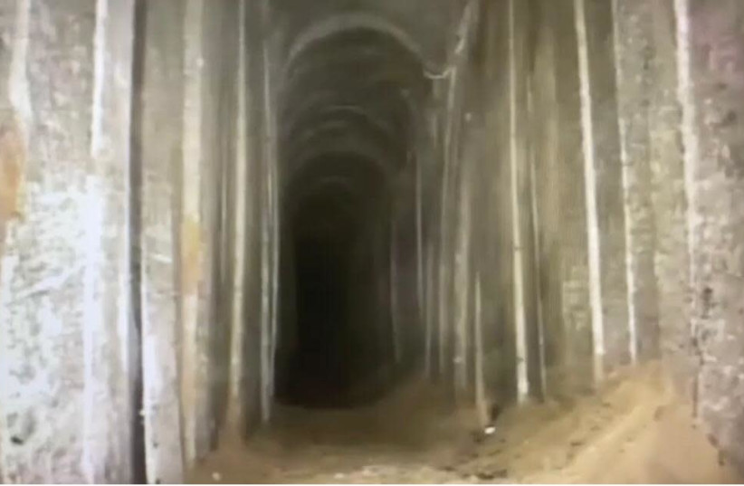 Hamas tunnel that stretched several meters into Israel and was discovered by the IDF near Kissufim forest. (credit: IDF SPOKESPERSON'S UNIT)