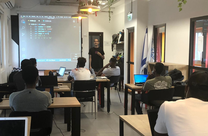 "Introduction to Coding" pilot course for asylum seekers at The Platform (photo credit: Courtesy)