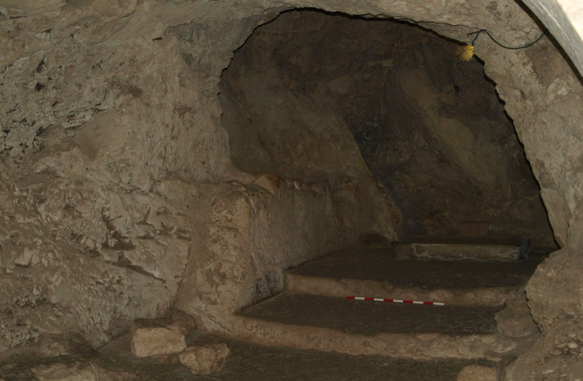 Steps are seen in a cave at the Sisters of Nazareth site. (photo credit: COURTESY OF PROF. KEN DARK)