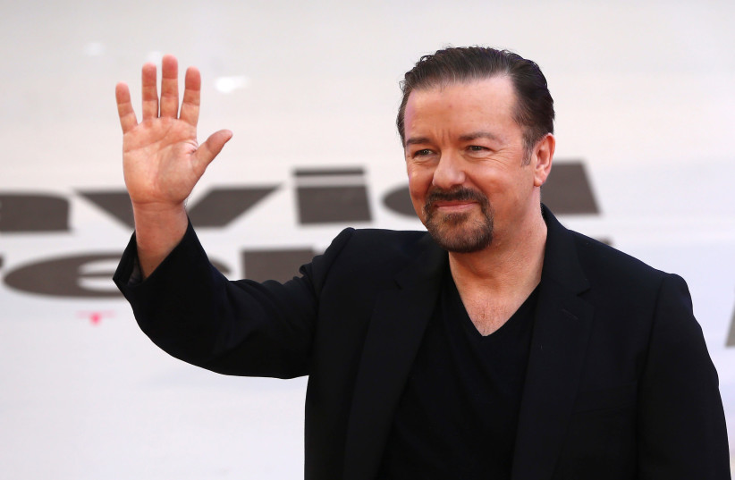 RICKY GERVAIS will receive an award for his contribution to comedy, an honor he will likely refer to as ‘getting the Finger.’ (photo credit: NEIL HALL/REUTERS)