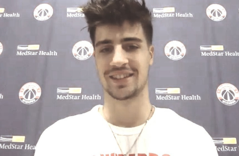 Washington Wizards forward Deni Avdija speaks on a Zoom press conference after signing his rookie contract ahead of his first NBA season. (photo credit: WASHINGTON WIZARDS/COURTESY)