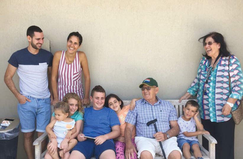HAZEL (AT right), husband Herbie and just some of the grandchildren and great-grandkids. (photo credit: MICHAL GAITO)