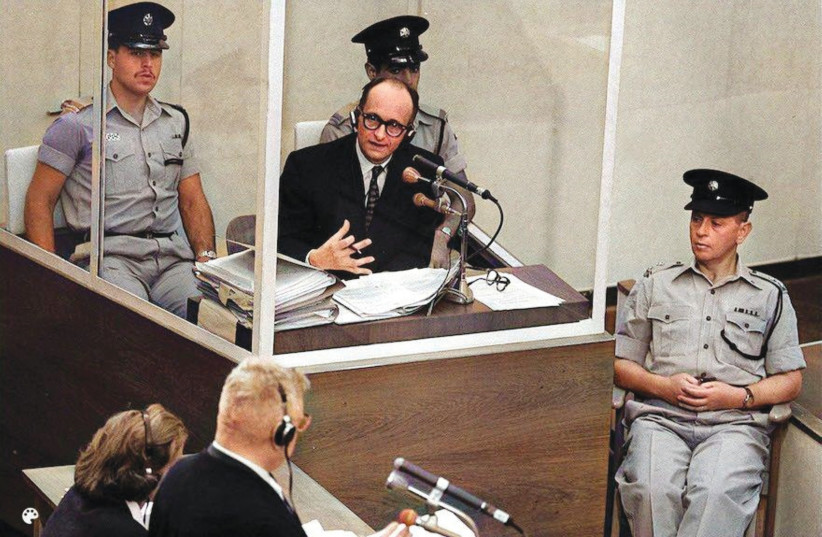 ADOLF EICHMANN speaks during his trial in Jerusalem in 1961. (credit: GPO)