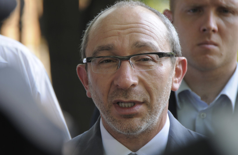 Gennady Kernes, the pro-Russian mayor of Kharkiv, is seen in Kharkiv in this August 5, 2010 file photo. Kernes was in a serious condition on April 28, 2014 after being shot in the back while riding his bicycle, the latest violence in the country's east. (photo credit: REUTERS)