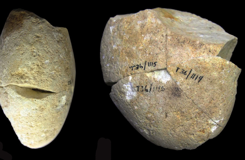 350,000-year-old game pieces made by Homo Sapiens, discovered by Haifa University (photo credit: DR. IRIS GOMAN-YAROSLAVSKI)
