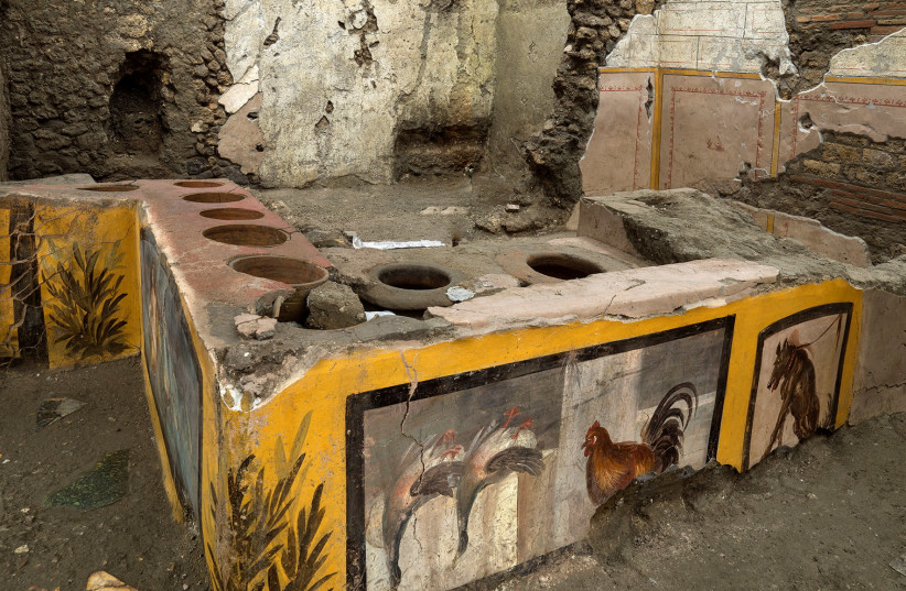 Archaeologists discover ancient 'Street Food Shop' - Pompeii (photo credit: REUTERS)