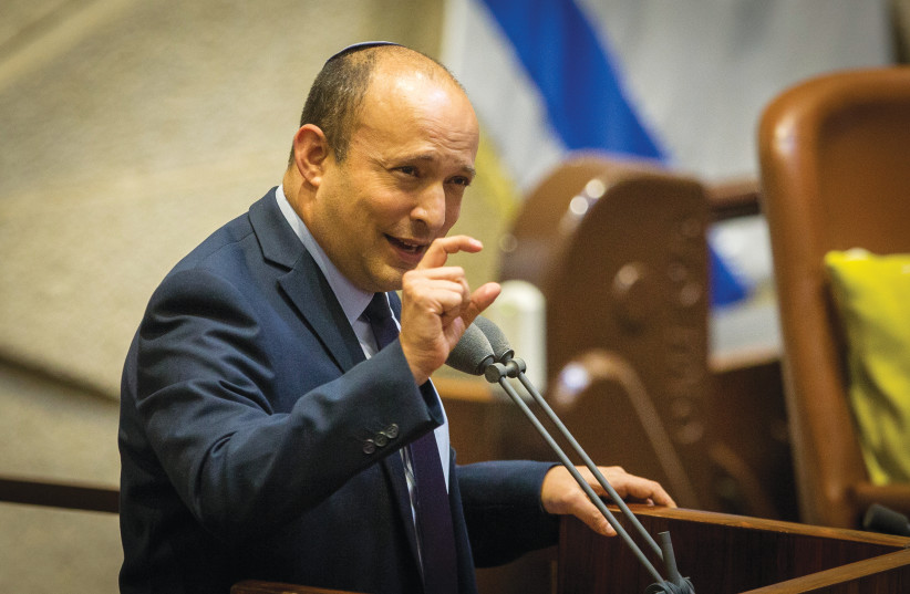 ‘NAFTALI BENNETT (in the Knesset in August) has not only passion, but a plan.’ (photo credit: OREN BEN HAKOON/POOL)