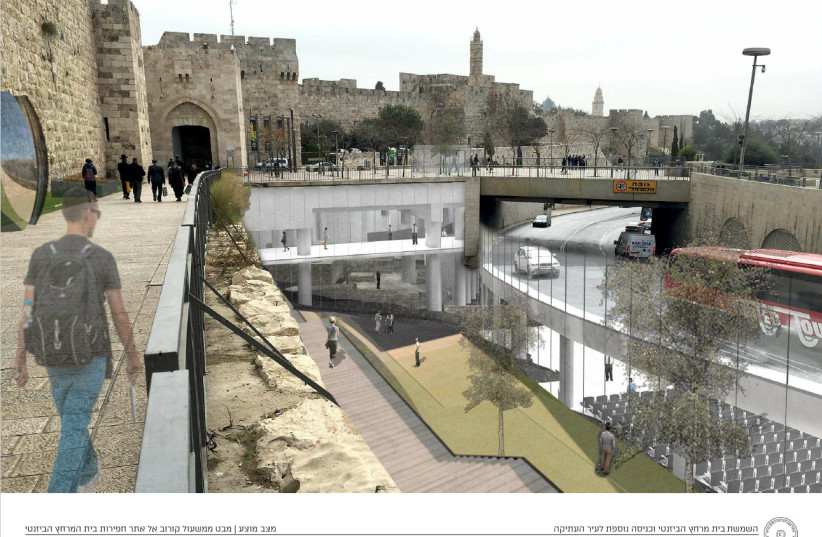 Accessible entrance, archaeological site planned for Jaffa Gate area (photo credit: KIMMEL ESHKOLOT ARCHITECTS)