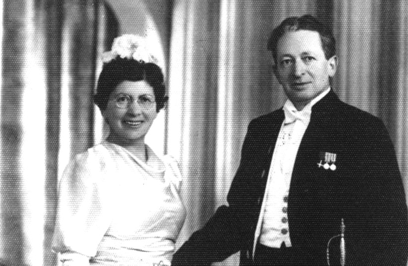 Rachel and Yitzhak Ben-Zvi attend the coronation of King George VI, London, 1937. (photo credit: BEN TZVI INST/ COURTESY)