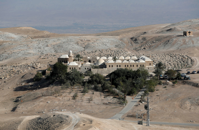 A VIEW of the Nabi Musa Mosque in the Judean Desert near the Dead Sea. (photo credit: MOHAMAD TOROKMAN/REUTERS)