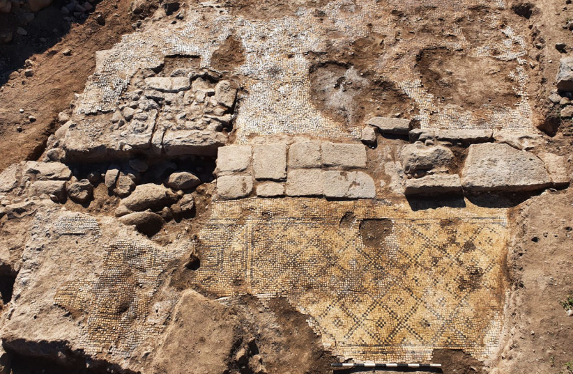 The building where the inscription “Christ born of Mary" was uncovered in excavation at et-Taiyiba, Jezreel Valley (photo credit: TZACHI LANG/ISRAEL ANTIQUITIES AUTHORITY)