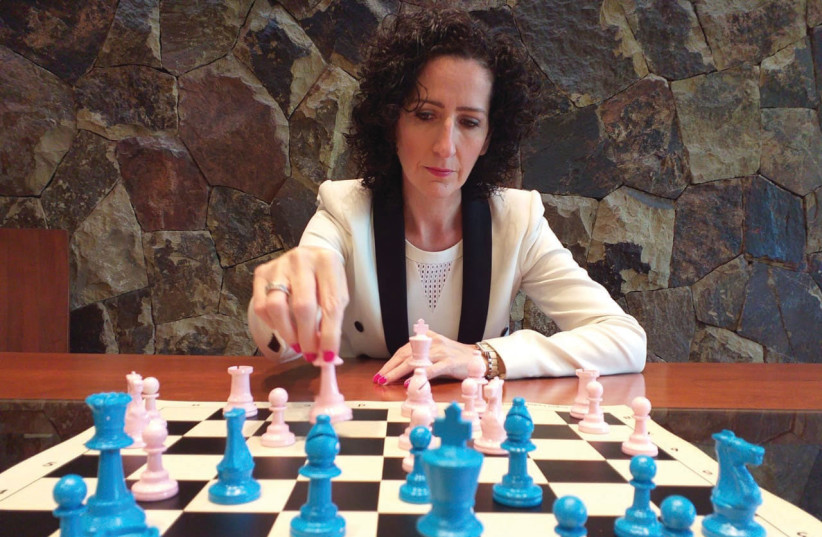 AMBASSADOR TO Chile Marina Rosenberg takes part in a Chess4Solidarity competition (photo credit: CHESS4SOLIDARITY)