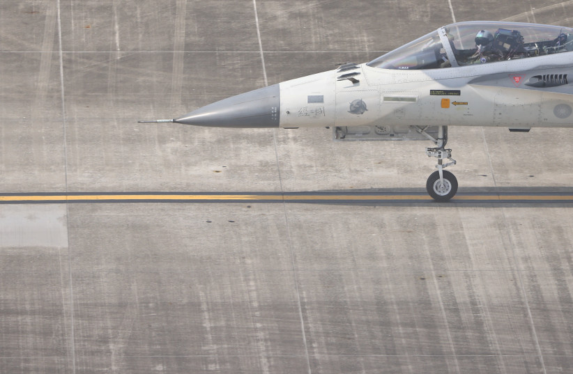 A F-CK-1 Ching-kuo IDF is seen at an Air Force base in Tainan (photo credit: REUTERS)