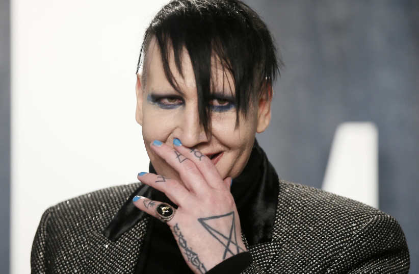 Marilyn Manson attends the Vanity Fair Oscar party in Beverly Hills during the 92nd Academy Awards, in Los Angeles, California, US, February 9, 2020. (photo credit: DANNY MOLOSHOK/REUTERS)