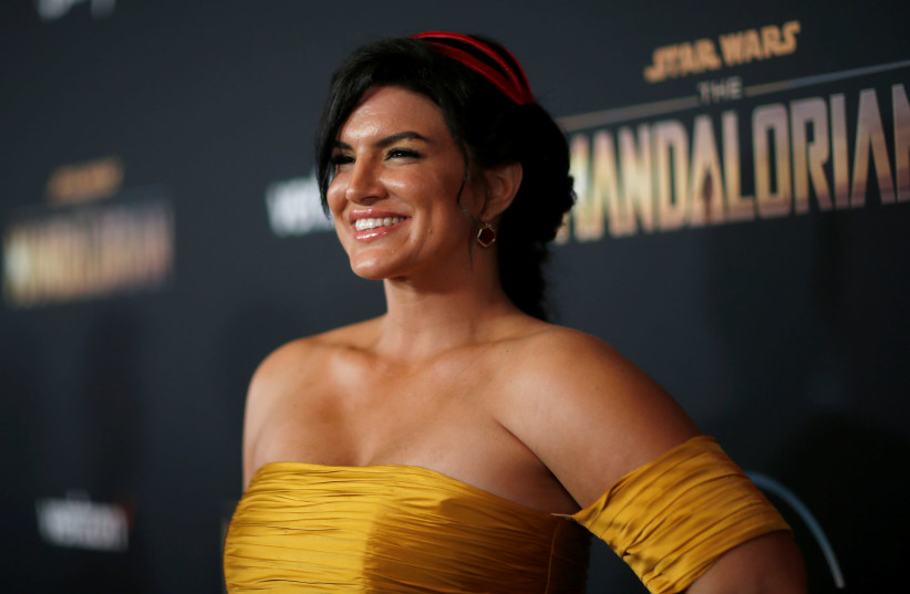 Cast member Carano poses at the premiere for the television series "The Mandalorian" in Los Angeles (photo credit: REUTERS)