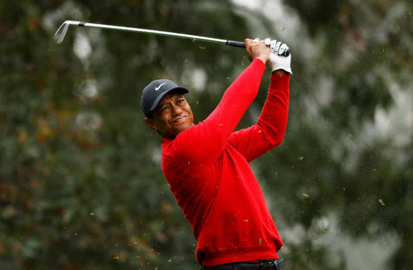 Golf - The Masters - Augusta National Golf Club - Augusta, Georgia, U.S. - November 15, 2020 Tiger Woods of the U.S. on the 4th hole during the final round (photo credit: REUTERS/MIKE SEGAR/FILE PHOTO)