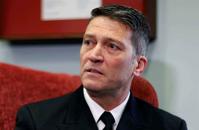 Trump's nominee for US Secretary of Veterans Affairs, Navy Rear Adm. Ronny Jackson (photo credit: REUTERS/JOSHUA ROBERTS)