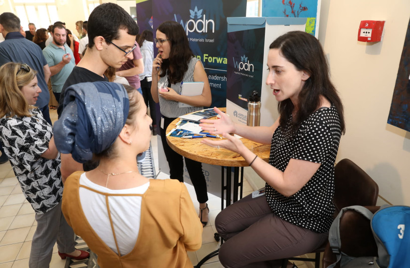 IDITH VARON discusses the Women’s Professional Development Network program. (photo credit: EZRA LEVY)