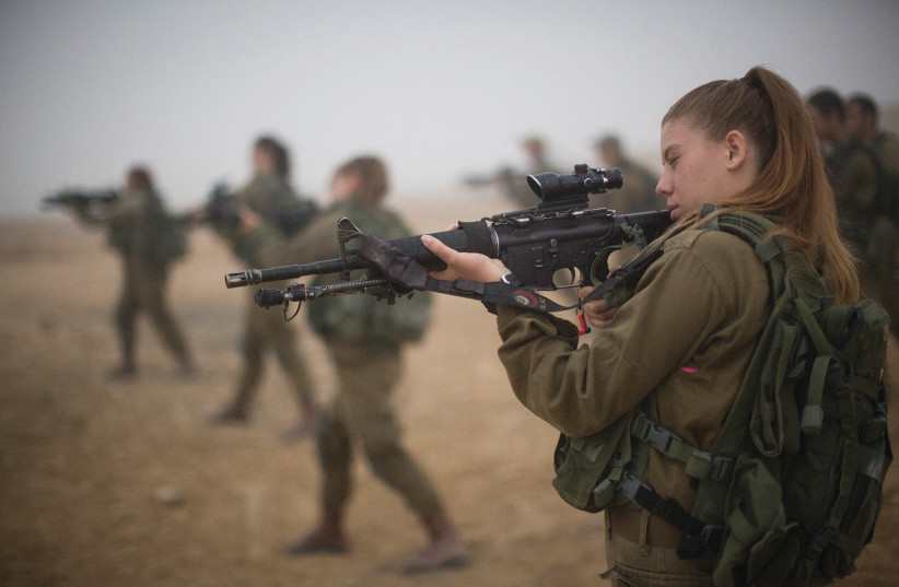 SOLDIERS OF the Bardales Battalion prepare for urban warfare training near Nitzanim. Formed in 2014, Bardales is an IDF infantry combat battalion comprised of 50% female soldiers. (photo credit: HADAS PARUSH/FLASH90)