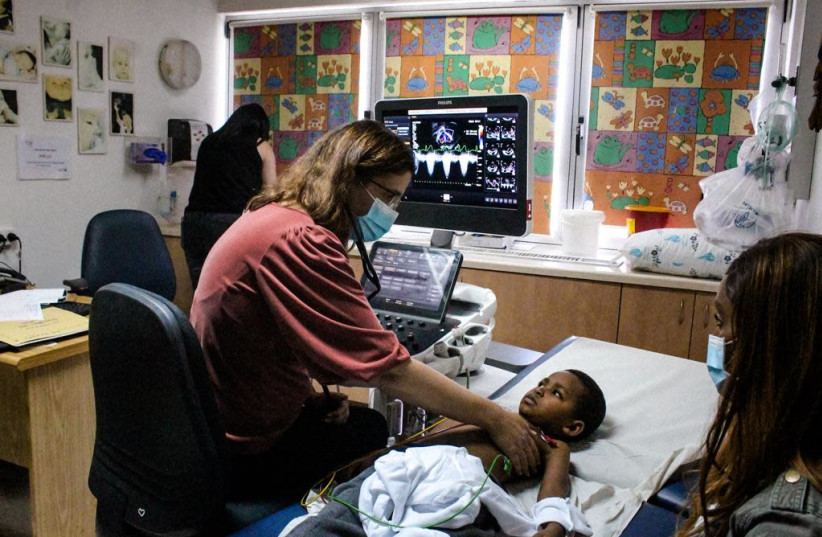 6-year-old Biniyam Tesfahun Maru of Ethiopia is seen at the Sylvan Adams Children's Hospital at Wolfson Medical Center in Holon. (photo credit: SAVE A CHILD'S HEART)