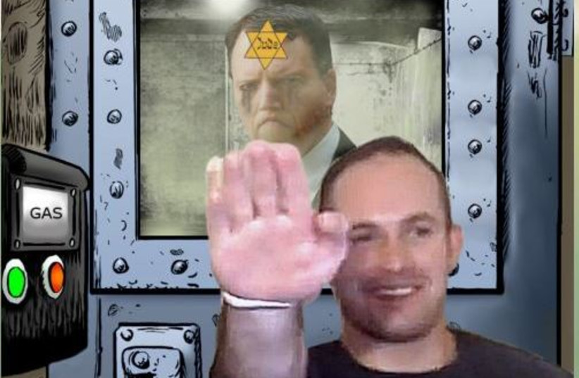 An Australian Neo-Nazi group posted a photo of the ADC's Chairman Dvir Abramovich inside of a gas chamber. (credit: ANTI DEFAMATION COMISSION)