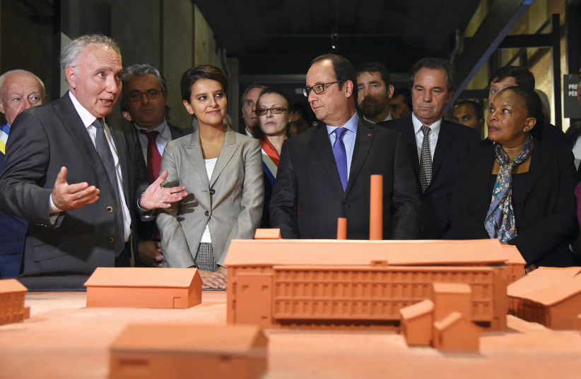 LE CAMP DES MILLES Foundation chairman Alain Chouraqui gives an overview of the Les Milles Internment Camp Memorial in Aix-en-Provence, France, in 2015. (photo credit: REUTERS)