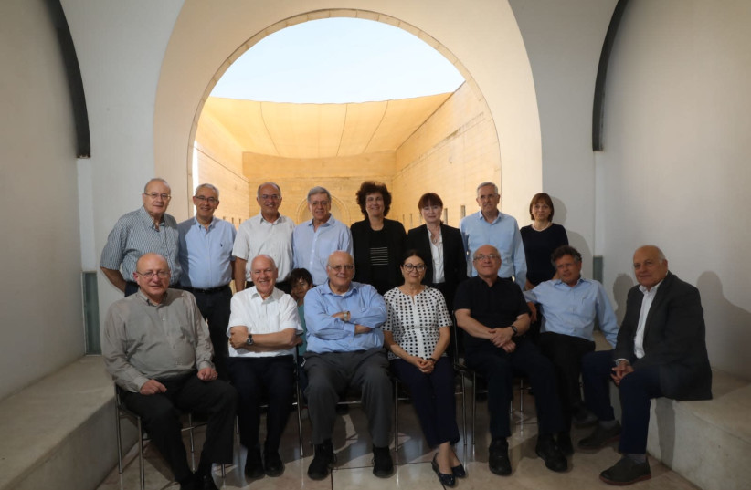 The High Court justices are seen at the retiring of Menachem Mazuz. (photo credit: JUDICIARY SPOKESPERSON)