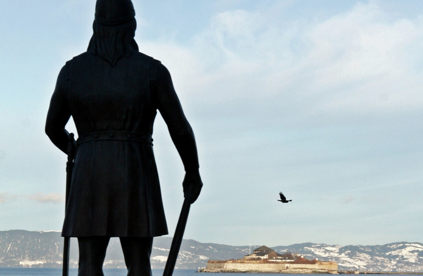 Viking overlooking the Strindfjord and Munkholmen. (credit: Wikimedia Commons)