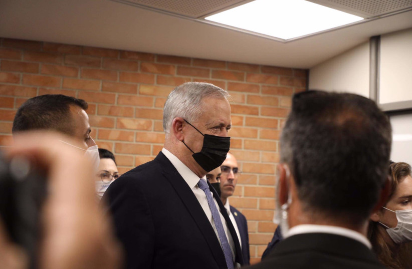 BENNY GANTZ arrives at the Knesset ahead of the vote and swearing in of the 36th government, June 13, 2021. (credit: MARC ISRAEL SELLEM/THE JERUSALEM POST)