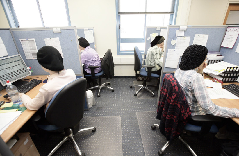 Haredi women in the tech sector (photo credit: ABIR SULTAN/FLASH90)