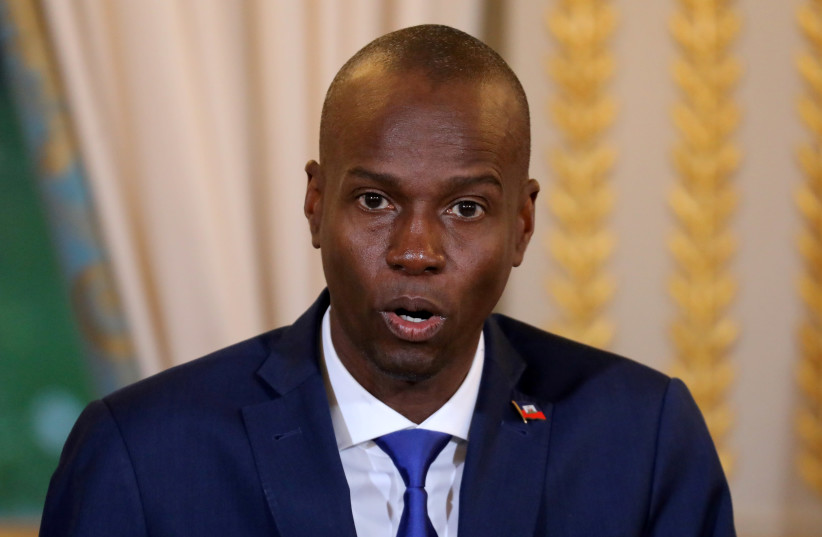 Haitian President Moise Jovenel speaks during a press conference at the Elysee Palace in Paris, France, December 11, 2017. (photo credit: LUDOVIC MARIN/POOL VIA REUTERS)