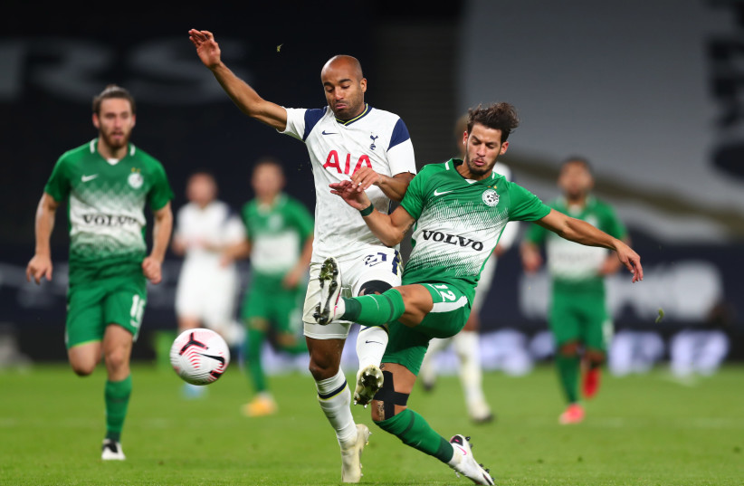 AFTER FALLING to Tottenham Hotspur in last year's Europa League qualifying, Sun Menachem (right) and Israeli champion Maccabi Haifa got their Champions League qualifying campaign off to better start on Wednesday night, playing to a 1-1 home draw with Kairat Almaty of Kazahkstan (photo credit: REUTERS)