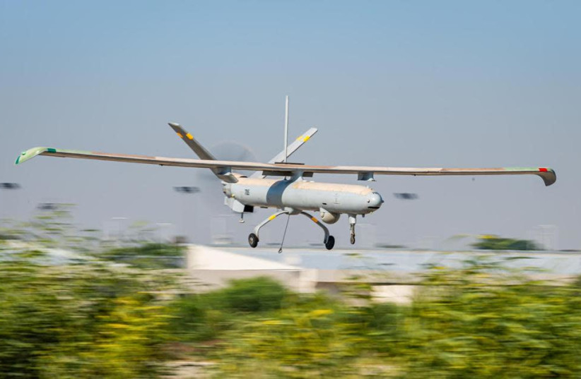 A drone is seen ahead of the international ''BLUE GUARDIAN'' drone drill held in Israel. (credit: IDF SPOKESPERSON'S UNIT)