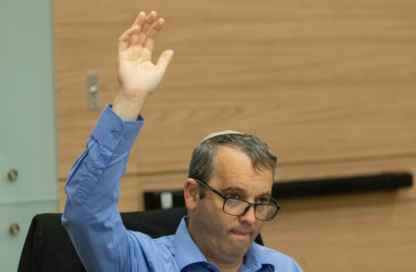 APPOINTEE GILAD KARIV leads the  committee in the Knesset, July 5. (credit: YONATAN SINDEL/FLASH 90)
