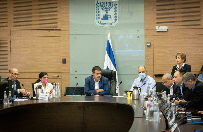  The Finance Committee meets in the Knesset, June 2021 (photo credit: YONATAN SINDEL/FLASH90)