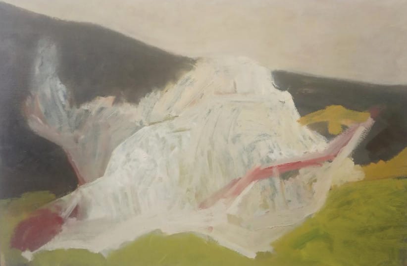 Artist Ori Reisman’s painting, ‘Slaughtered Chicken,’ on exhibition in Tel Aviv. (photo credit: MARC ISRAEL SELLEM)