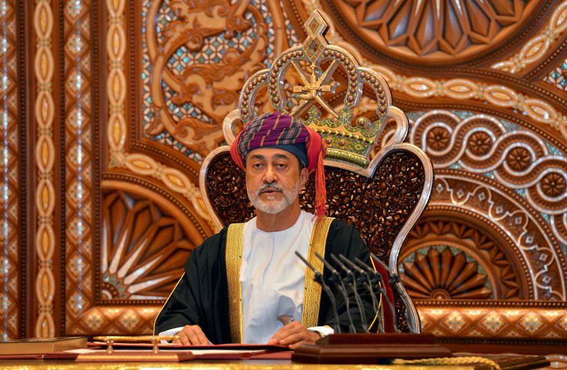 Sultan Haitham bin Tariq Al Said gives a speech after being sworn in before the royal family council in Muscat, Oman January 11, 2020. (credit: SULTAN AL HASANI/REUTERS)