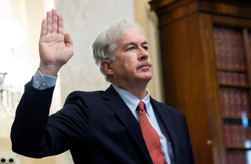  William Burns, nominee for Central Intelligence Agency (CIA) director, is sworn into his Senate Intelligence Committee hearing on Capitol Hill in Washington, February 24, 2021. (photo credit: TOM WILLIAMS/POOL VIA REUTERS)