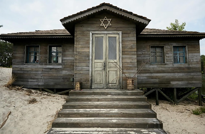The facade of the school building on the set of "Shttl," a French-Ukrainian production about the Holocaust.  (photo credit: KP/STAR MEDIA)