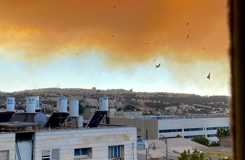  A view from Baka of the Beit Meir fire (credit: Shira Silkoff)