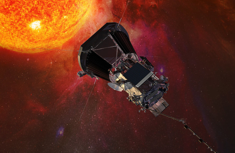  An artist's rendition of the Parker Probe as it approaches the Sun. (credit: NASA/John Hopkins/APL/Steve Gribben)