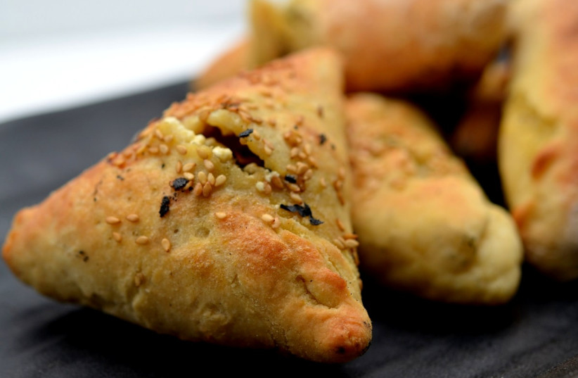  Spinach fatayer with sumac. (credit: PASCALE PEREZ-RUBIN)