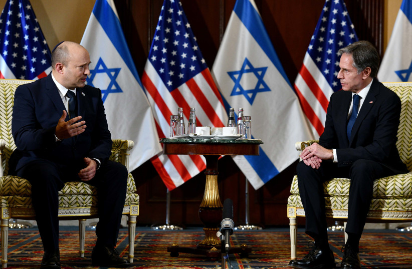  PM Bennett meets with US Secretary of State Blinken (credit: AVI OHAYON - GPO)