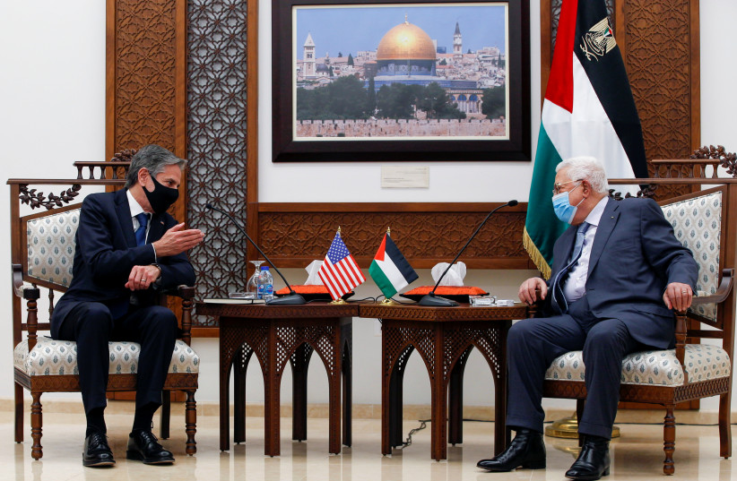  US Secretary of State Antony Blinken meets with Palestinian Authority President Mahmoud Abbas in Ramallah (credit: MAJDI MOHAMMED/POOL VIA REUTERS)