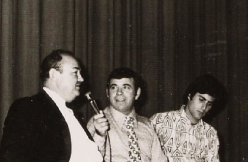  Uri Geller is seen with hypnotist Avishalom Drori next to Shmuel Shai (center) in this picture taken in the early 1970s. (credit: Courtesy Uri Geller Archives)