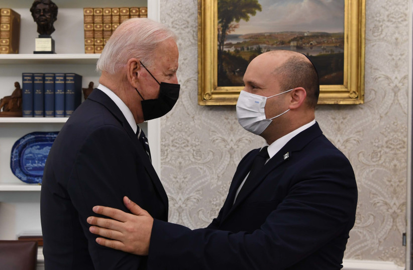 PM Bennett meets with President Biden in Washington. (photo credit: AVI OHAYON - GPO)